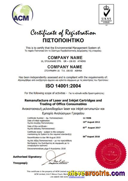 Athens Certificate of Registration